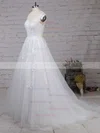 Ball Gown Scoop Neck Tulle Sweep Train Appliques Lace Wedding Dresses #Milly00023174