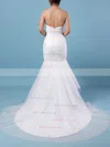 Trumpet/Mermaid Sweetheart Tulle Sweep Train Ruffles Wedding Dresses #Milly00023206