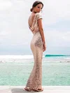 Sheath/Column Scoop Neck Sequined Floor-length Prom Dresses #Milly020106178