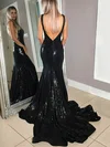 Trumpet/Mermaid Scoop Neck Sequined Sweep Train Prom Dresses #Milly020106210
