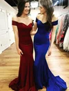 Trumpet/Mermaid Off-the-shoulder Jersey Sweep Train Prom Dresses #Milly020106218