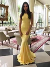 Trumpet/Mermaid Scoop Neck Jersey Sweep Train Prom Dresses #Milly020106222