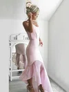 Trumpet/Mermaid One Shoulder Organza Jersey Asymmetrical Prom Dresses #Milly020106251
