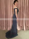 Trumpet/Mermaid Off-the-shoulder Jersey Sweep Train Sashes / Ribbons Prom Dresses #Milly020106269