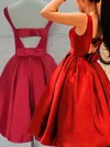 Princess Scoop Neck Satin Knee-length Bow Short Prom Dresses #Milly020106315