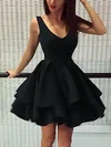 Black Satin Tiered Mini Dress #Milly020106325