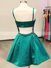 A-line Scoop Neck Satin Short/Mini Sashes / Ribbons Prom Dresses #Milly020106341