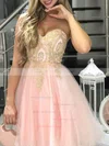 A-line Sweetheart Tulle Short/Mini Beading Prom Dresses #Milly020106369