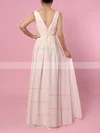 A-line V-neck Chiffon Floor-length Lace Bridesmaid Dresses #Milly01013470