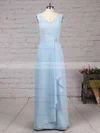A-line V-neck Chiffon Floor-length Ruffles Bridesmaid Dresses #Milly01013499