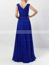 A-line V-neck Chiffon Floor-length Ruffles Bridesmaid Dresses #Milly01013522