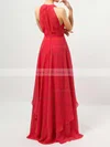 A-line V-neck Chiffon Floor-length Ruffles Bridesmaid Dresses #Milly01013526
