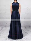 A-line Scoop Neck Satin Floor-length Sashes / Ribbons Bridesmaid Dresses #Milly01013544