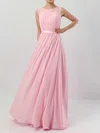 A-line Scoop Neck Chiffon Floor-length Sashes / Ribbons Bridesmaid Dresses #Milly01013550