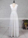 A-line V-neck Chiffon Floor-length Ruffles Bridesmaid Dresses #Milly01013587