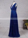 A-line V-neck Chiffon Floor-length Pleats Bridesmaid Dresses #Milly01013591