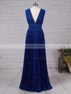 A-line V-neck Chiffon Floor-length Pleats Bridesmaid Dresses #Milly01013591