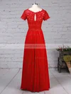 A-line V-neck Lace Chiffon Floor-length Beading Mother of the Bride Dresses #Milly01021721