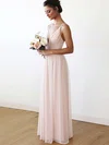 A-line V-neck Chiffon Floor-length Bridesmaid Dresses #Milly01013708