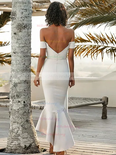 Trumpet/Mermaid Off-the-Shoulder Long/Floor-Length Elastic Satin Bridesmaid  Dress