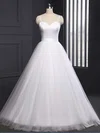 Ball Gown Sweetheart Tulle Floor-length Wedding Dresses With Sashes / Ribbons #Milly00023335
