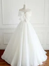 Ball Gown Strapless Organza Floor-length Bow Wedding Dresses #Milly00023337