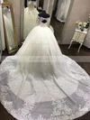 Ball Gown Off-the-shoulder Organza Chapel Train Appliques Lace Wedding Dresses #Milly00023343