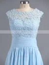 Discounted A-line Scoop Neck Chiffon Tulle Appliques Lace Light Sky Blue Bridesmaid Dresses #Milly010020101630