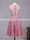 New Style Scoop Neck Tulle Appliques Lace Knee-length Bridesmaid Dresses #Milly010020102050