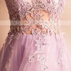 A-line Scoop Neck Tulle Asymmetrical Appliques Lace Cap Straps High Low Glamorous Bridesmaid Dresses #Milly010020103141