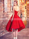 Classic Princess Sweetheart Satin Asymmetrical Ruffles Red High Low Bridesmaid Dresses #Milly010020103199