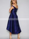 A-line Off-the-shoulder Satin Asymmetrical Pockets Bridesmaid Dresses #Milly010020105378