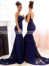 Trumpet/Mermaid Sweetheart Tulle Silk-like Satin Sweep Train Appliques Lace Bridesmaid Dresses #Milly010020105493