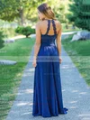 A-line Halter Chiffon Floor-length Lace Bridesmaid Dresses #Milly01013758