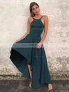 A-line Scoop Neck Silk-like Satin Asymmetrical Prom Dresses #Milly020106378