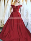 Ball Gown Off-the-shoulder Satin Floor-length Sashes / Ribbons Prom Dresses #Milly020106386