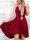 A-line V-neck Stretch Crepe Asymmetrical Homecoming Dresses #Milly020106388