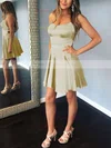 A-line Halter Silk-like Satin Short/Mini Prom Dresses #Milly020106397