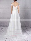 Empire V-neck Chiffon Sweep Train Ruched Wedding Dresses #Milly00023198