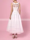 Ball Gown Scoop Neck Tulle Tea-length Beading Wedding Dresses #Milly00023272