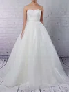 Ball Gown Sweetheart Tulle Sweep Train Wedding Dresses With Sashes / Ribbons #Milly00023153