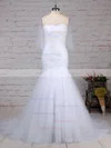 Trumpet/Mermaid Sweetheart Tulle Sweep Train Ruched Wedding Dresses #Milly00023219