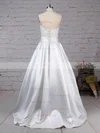 Ball Gown Sweetheart Lace Satin Floor-length Bow Wedding Dresses #Milly00023256