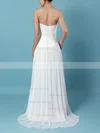A-line Sweetheart Chiffon Sweep Train Beading Wedding Dresses #Milly00023260
