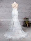 Trumpet/Mermaid Sweetheart Organza Tulle Sweep Train Beading Wedding Dresses #Milly00023217