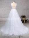 Ball Gown V-neck Tulle Sweep Train Beading Wedding Dresses #Milly00023221