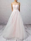 Ball Gown Illusion Tulle Sweep Train Wedding Dresses With Appliques Lace #Milly00023126