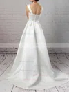 Ball Gown Square Neckline Satin Sweep Train Beading Wedding Dresses #Milly00023171