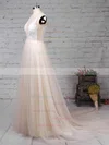Princess Scoop Neck Tulle Sweep Train Lace Wedding Dresses #Milly00023182