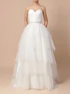 Ball Gown Sweetheart Tulle Sweep Train Wedding Dresses With Tiered #Milly00023216